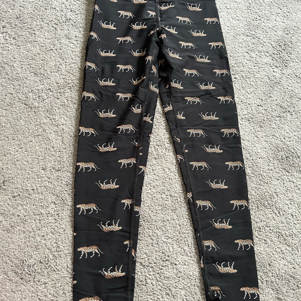 Black Full-Length Animal Pattern Leggings